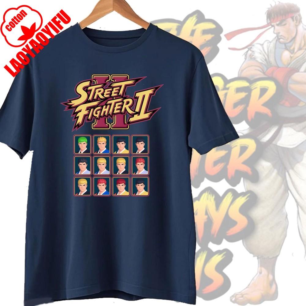 Street Fighter Chun-Li Ryu Printed Y2K New Couple Cotton T-Shirts Men Women Streetwear Casual Harajuku Retro Unisex Tee Top