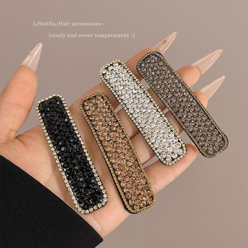 New Rhinestone Super Flash Simple BB Clip Full Rhinestone Bangs Clip Adult Side Clip Back Hair Clip