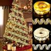 Indoor Outdoor Christmas Ribbon Decor Tree String Lights Battery Powered Fairy Bow Festive Party Light for Xmas Wedding New Year Holiday Patio Garden
