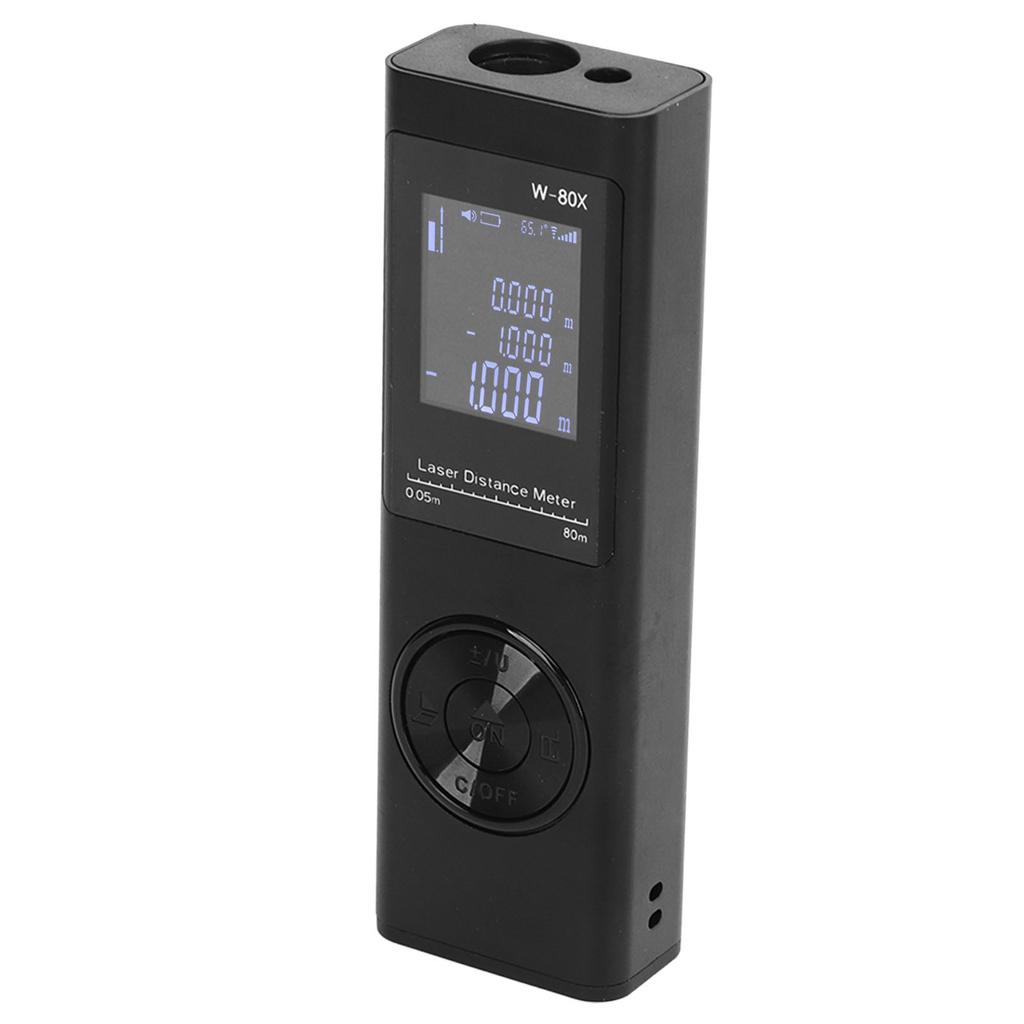 Laser Distance Meter 80meter Rechargeable Mini Portable Pocket Measurement Tool with Backlit Display Black