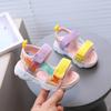 Summer Children Sport Sandals Breathable Mesh Soft Bottom Baby Girls Boys Shoes Colorful Reflective PU Leather Shoes