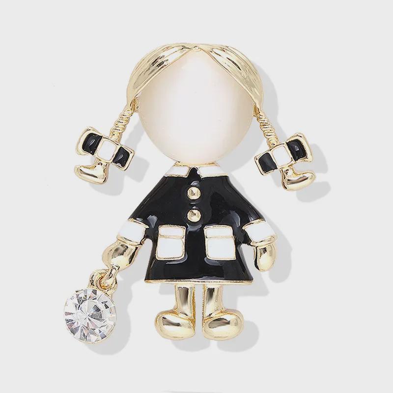 Cute Cat's Eye Stone Brooch for Girls - Fashionable Oil Drop Inlay