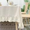 Chenier Tablecloth Plain Dining Table Cloth Lotus Leaf Skirt White Round Table Rectangular Dining Table Household Table And Chairs