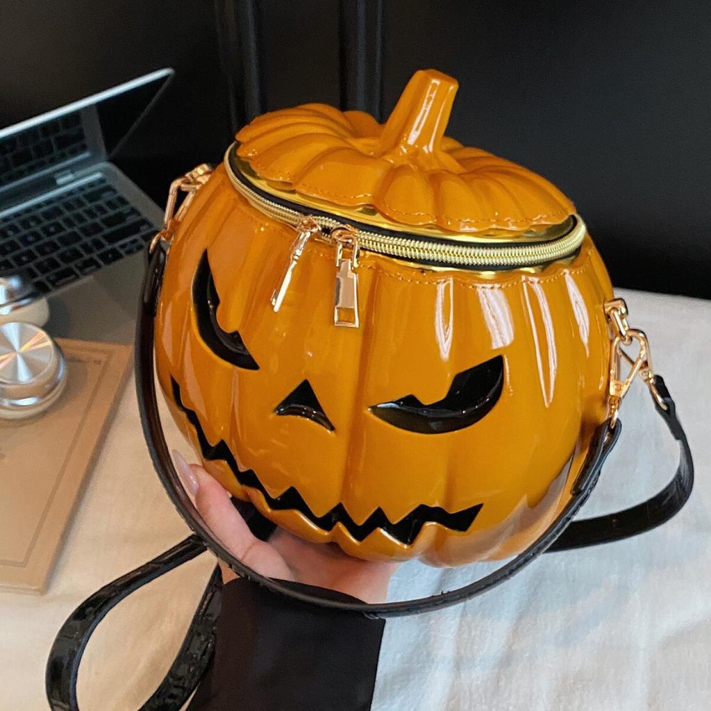 Ins Style New Funny Simulation Pumpkin Bag Female Niche High-Quality Halloween Handbag Shoulder Crossbody Bag