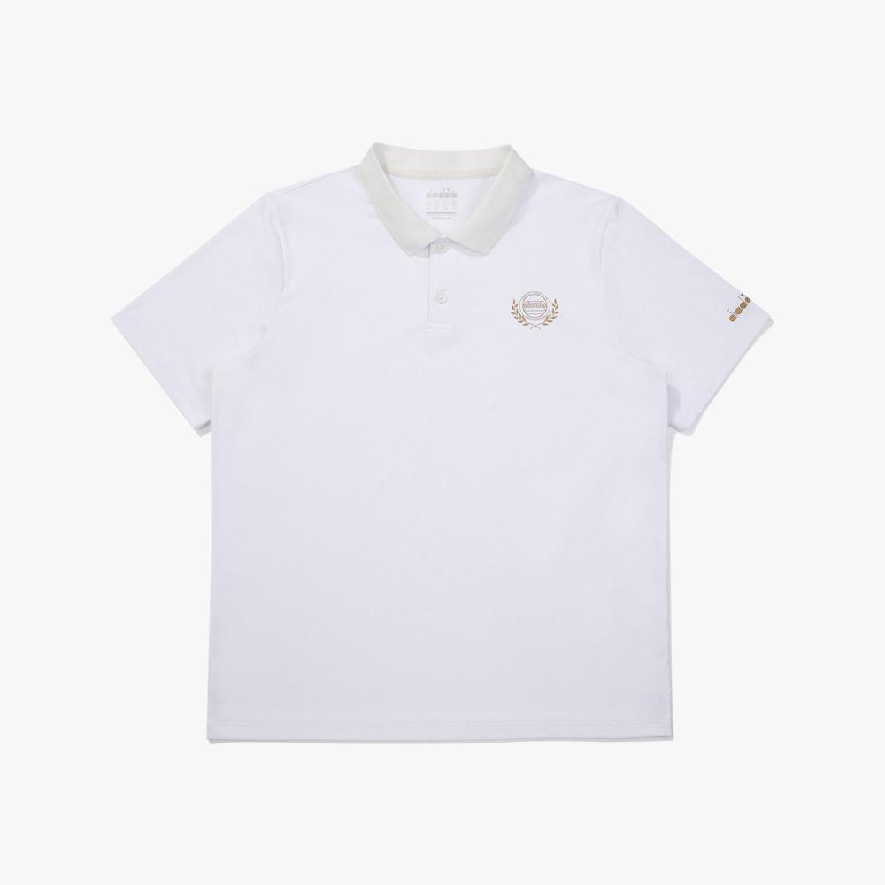 Diadora Performance Collared Short Sleeve T-Shirt Off White