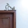Toilet Signs 2D Flat Metal Bathroom Sign La Linea Minimalist Line Art Car Sticker Self Adhesive WC Toilet Iron Art Corner Decor