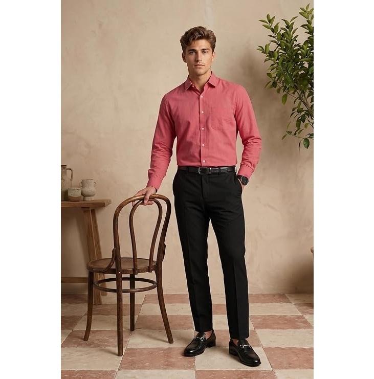 Men's Everyday Solid Slim Fit Full Sleeve Formal Shirt | Slim Fit Cotton-Rich Shirt