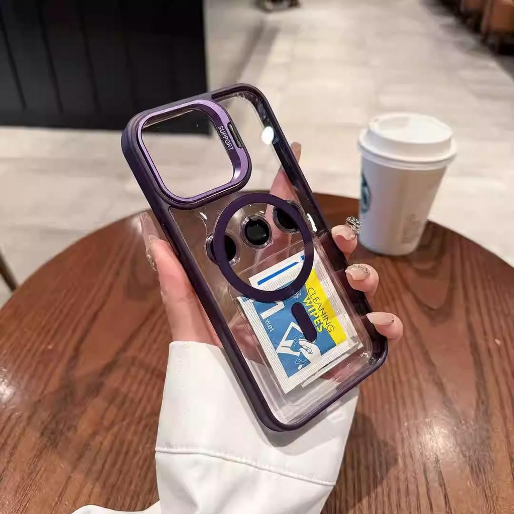 Aplicável à Capa para Celular Apple 16 Sucção Magnética Suporte U1 com Película para Lente IPhone14promax Capa Protetora de PC 15