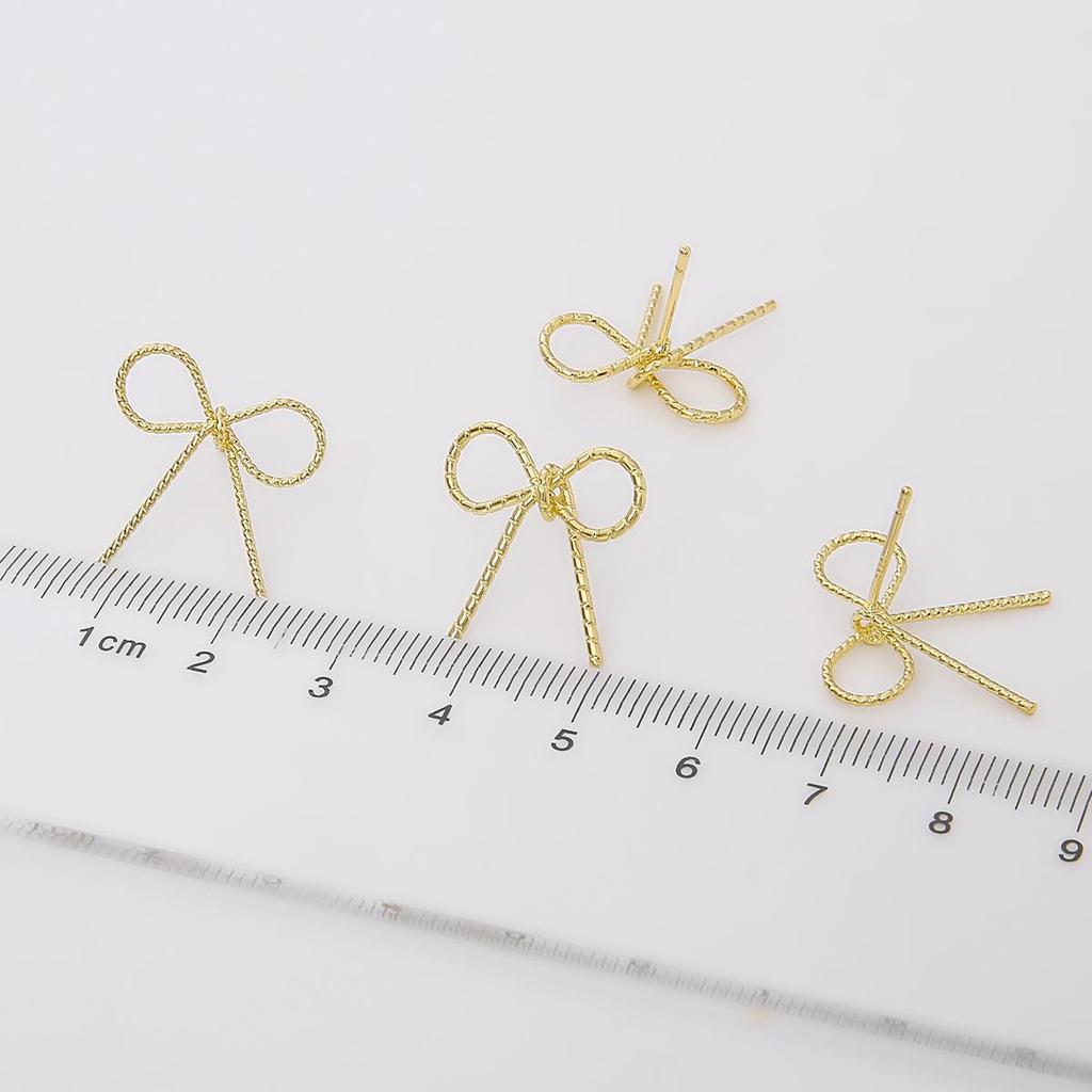 1pair 18mm Brass Bow Stud Earring for Women Girls Earring Findings