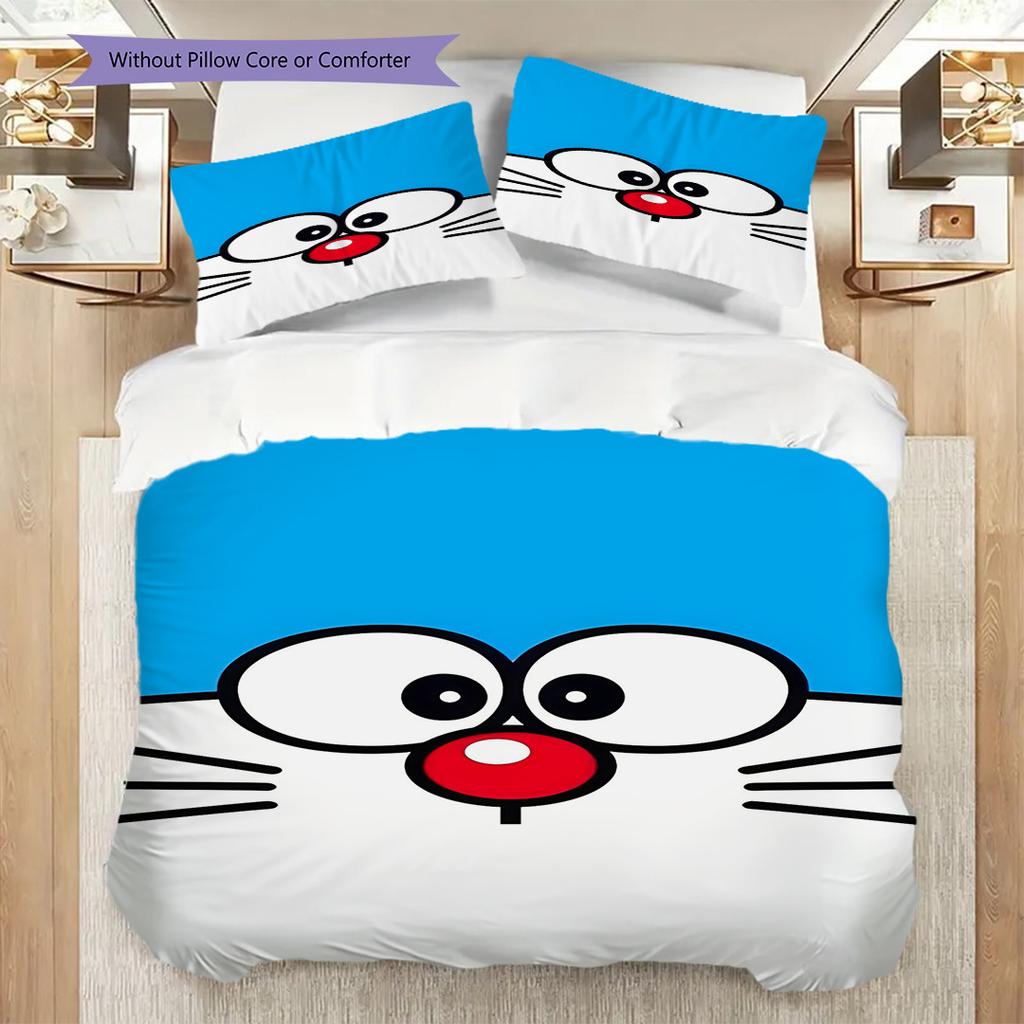 Doraemon Set Comfortable Sleep Threepiece Set 1 Duvet Cover 2 Pillowcase Without Core Duvet Cover And Pillowcase Christmas Birthday Gift