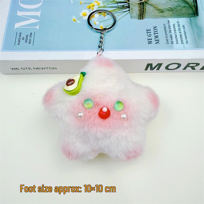 Star Squeaky Plush Doll Keychain for Girls' Bags, Ornaments, and Gifts