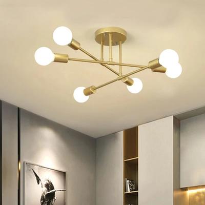 6 Heads Black/White/Gold Ceiling Lamp Modern Simplicity LED Ceiling Pendant Light E27 Lamp Base Home Room Decor Lighting Fixture