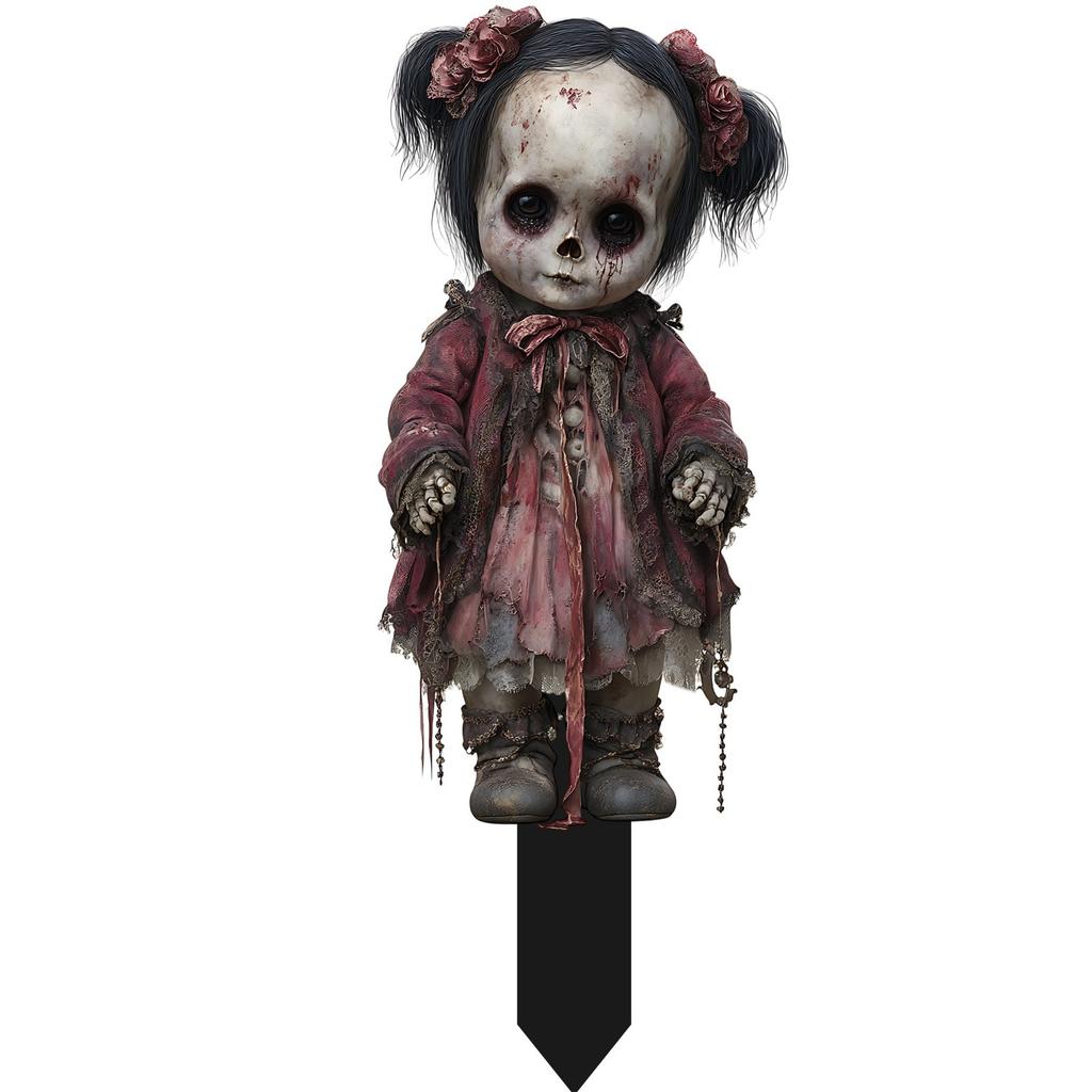 Hororové nádvoří podlahové ozdoby, dekorativní hororové rekvizity strašáka vhodné pro halloweenskou dekoraci 2D ozdoby