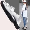 Fashion 2025 Women Slippers Summer Genuine Leather Slides Women Fashion Square button Flat Sandals Ladies Outdoor Casual Flip Flops