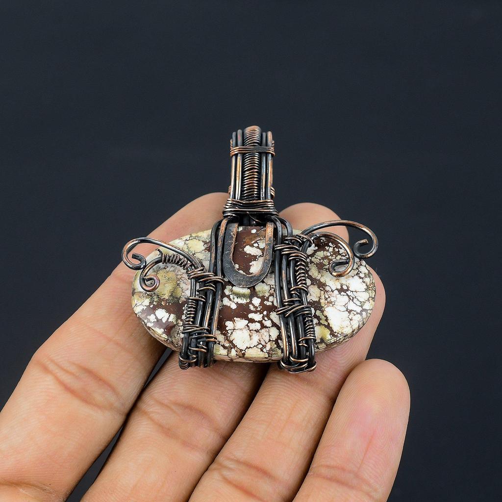 Wild Horse Pendant Gemstone Jewelry, 999 Copper Wire Wrapped Handmade Pendant, Latest Design Jewelry