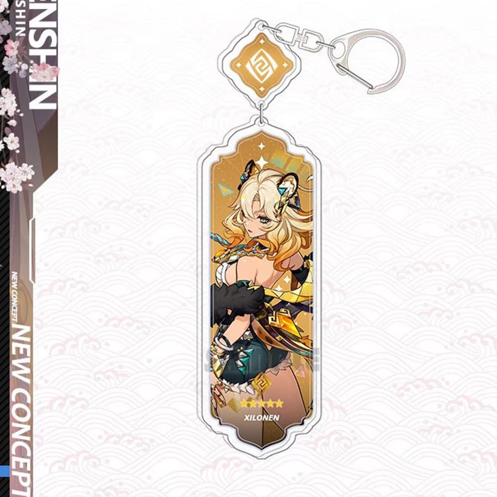 Portachiavi Anime Linnea Flins Durin Mualani Furina Arlecchino Accessori Portachiavi Genshin Impact Ciondolo Carino per Borsa Portachiavi Regalo