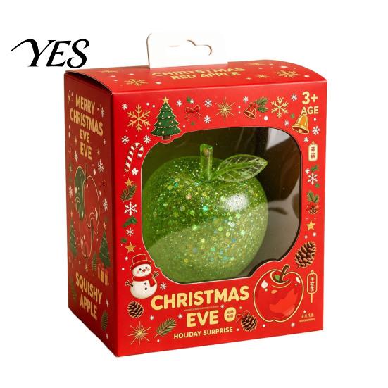 Office Stress Reliever Fruit Squeeze Sensory Toy, Christmas Shaped Soft Slow Rise Fidget Fun Desk Decoration Cute Novelty Relief Toy for Adults