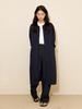 VINCENT NAVY Cotton Shirt Dress_Navy