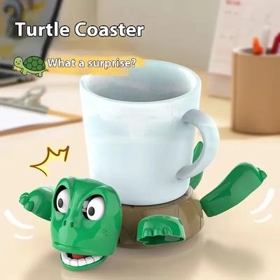 1 Stück Kreative lustige Panik Schildkröte Untersetzer Heim Büro Kaffee Tee Tasse Untersetzer Weinuntersetzer Schreibtischdekorationen lustiges Spielzeug