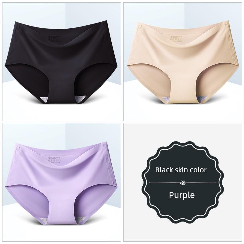 8er-Pack Nahtlose Damen Mid-Waist Einfarbige Dünne Sommer Eis Seide Slips Einteilige Sport-Slips