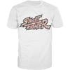 Street Fighter Logo Pattern Chibi Official Men's T-Shirt (White) (X-Large)