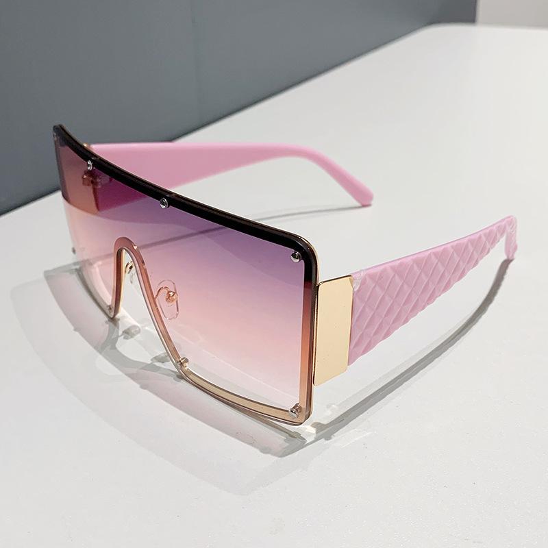 Fashion Large Frame Sunglasses for Women UV400 Protection Wide Rim Catwalk Street Style Ins