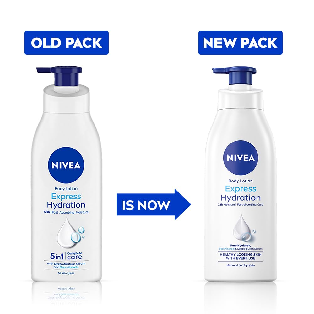 Nivea Express Hydration Body Lotion For Men Women 400ml Fast Absorbing Moisturizer Dry Skin Care Lightweight Non Greasy