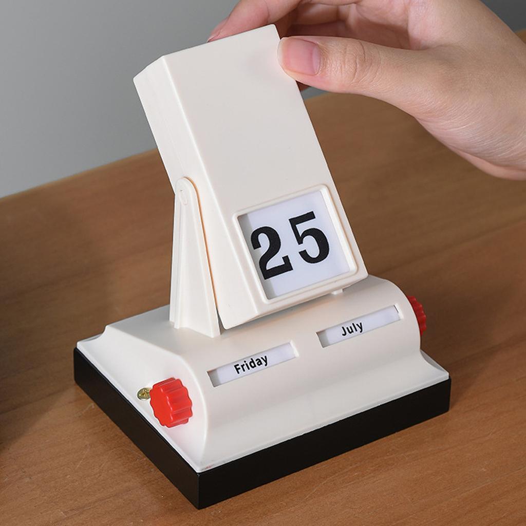 Retro Flip Perpetual Calendar, Rotating Calendar, Month And Week Date Display, Reusable Reminder
