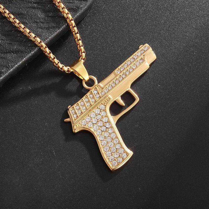 Ice Out Zirkon Höfliche Geste Mittelfinger Halskette Herren Damen Punk Hip Hop Rap Rock Party Schmuck Geschenk