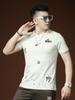 European Trendy Brand Splash-Ink Embroidered T-Shirt for Men, Short-Sleeve, Summer 2025 New Style, Light Luxury Men's Round-Neck Half-Sleeve Tee