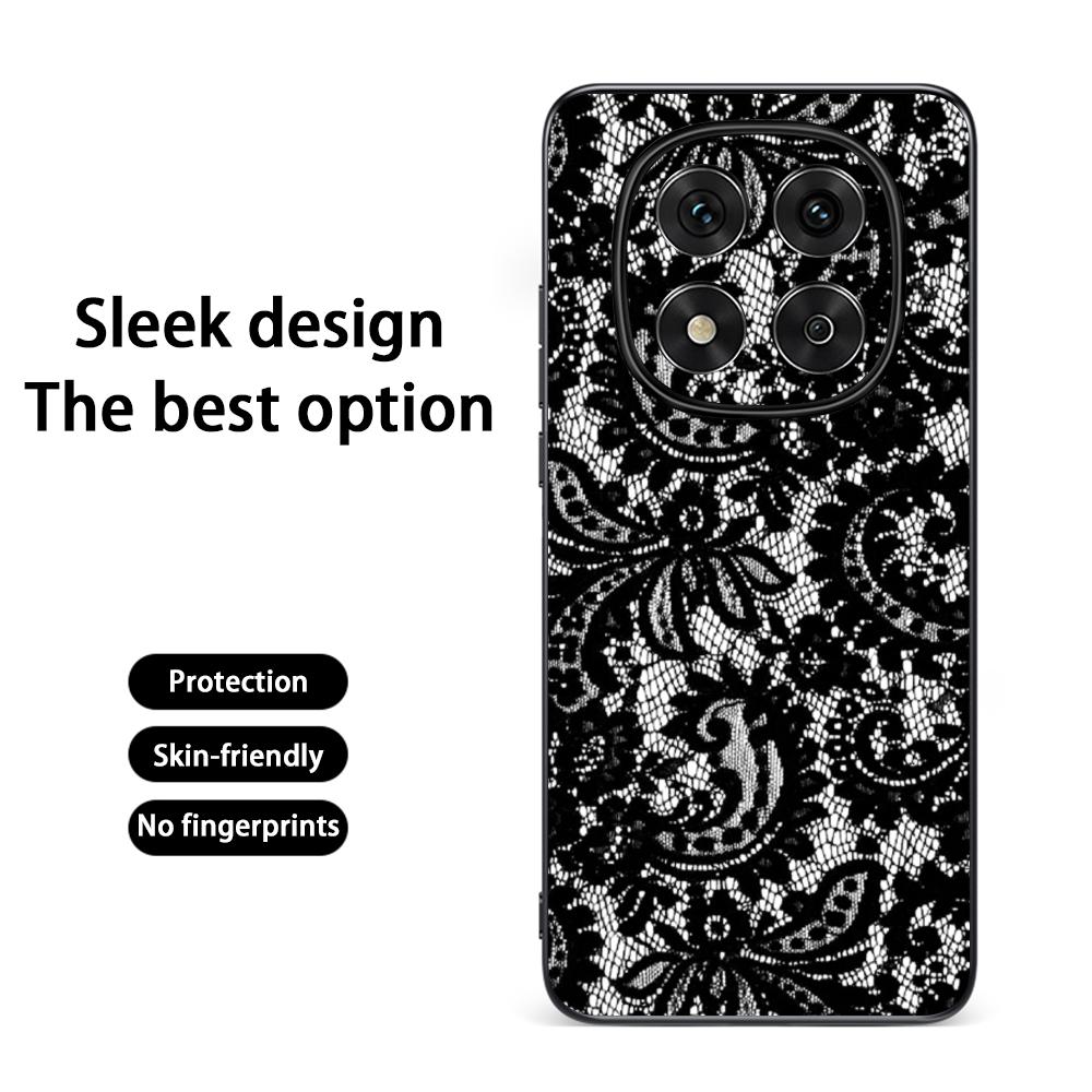 

Lace print Black art pattern design Phone Case For Redmi Note 14 13 12 11 Pro Plus S 5G 14C A3 Soft Black Phone Cover Redmi Note 14 4G