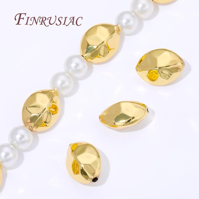 16x12mm 18K Gold Plated Brass Spacers For Beads,Metal Separator Beads For Bracelets Accessories,DIY Jewelry Making Supplies