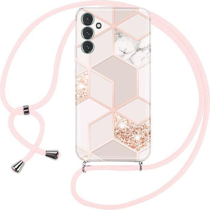 Coque - Coque Antichoc - pour Samsung Galaxy S23 FE - Silicone - Motif Marbre - Rose