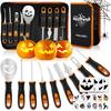 Tavolozza Fine Arts Professional Pumpkin Carving Kit, 26 PCS Heavy Duty Stainless Steel Tools with 9 Knives, Saw & Scoop, Halloween Carving Set with