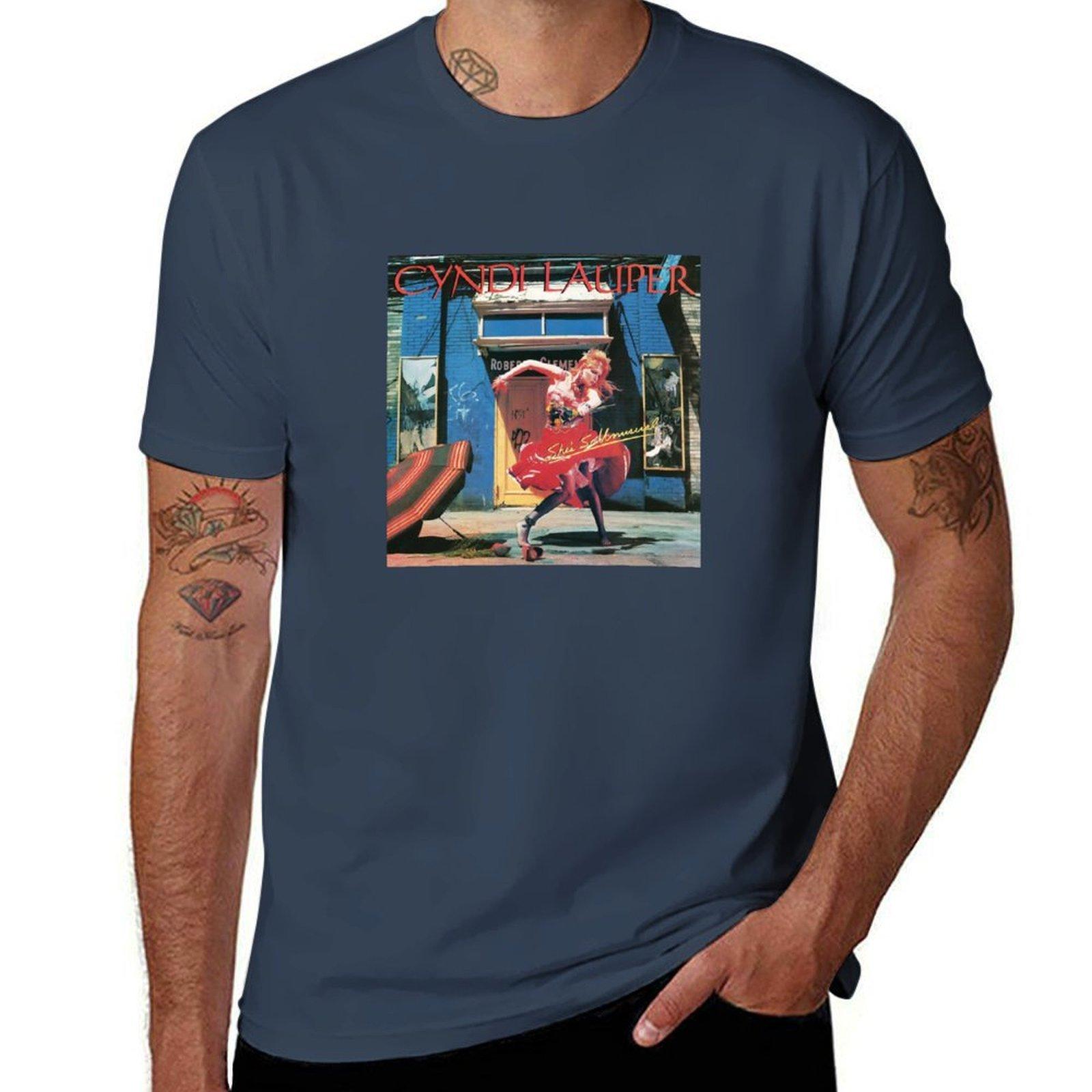 Cyndi Lauper Shes So Unusual TShirt Work Basic Short Sleeve Top S