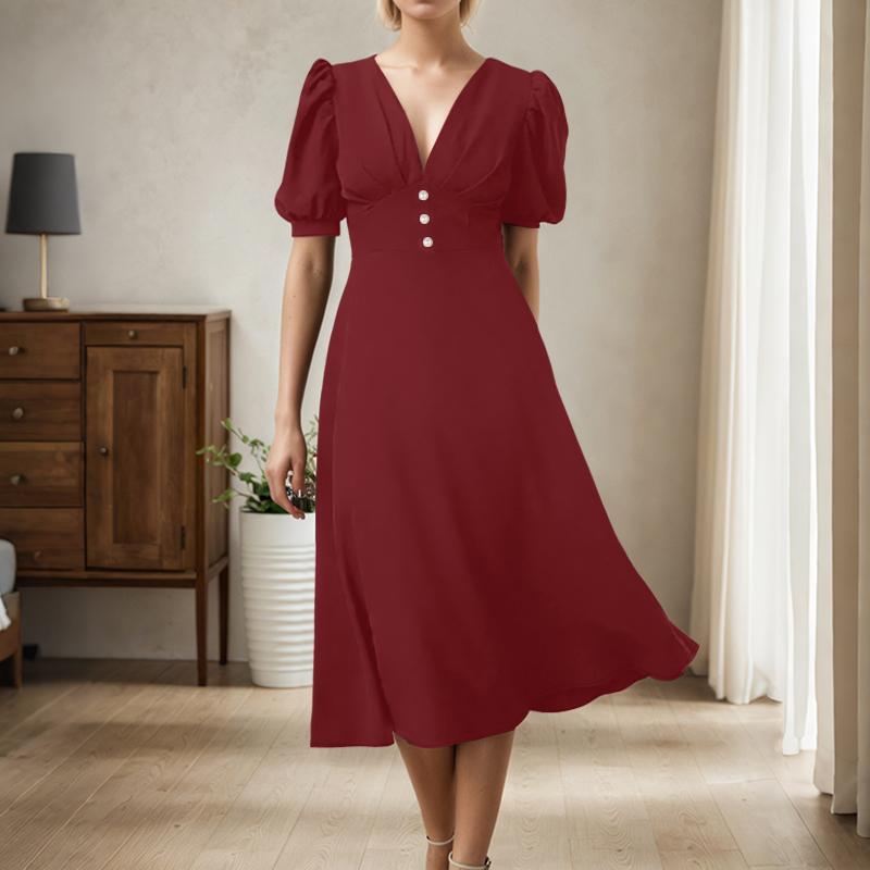 

ZANZEA Женское повседневное летнее платье с коротким рукавом и V-образным вырезом M