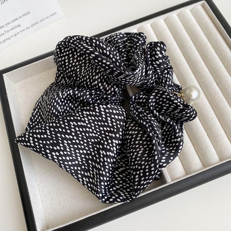 Атласная резинка для волос в горошек высокого класса - новинка 2024 года, большая эластичная прочная лента