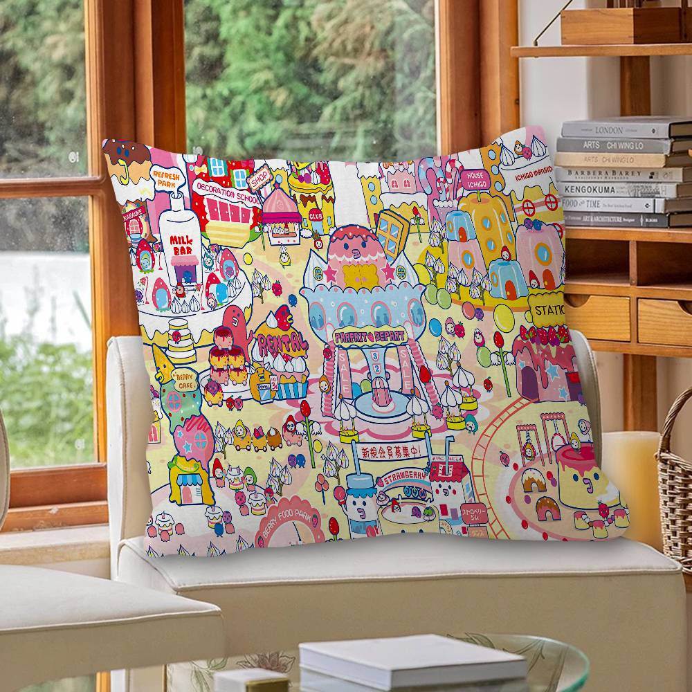 Game Cute Cartoon T-Tamagotchi Pillow Anime Pillow Sofa Bed Head Pillow Cover Cushion Cover 45x45 Cm Fashion