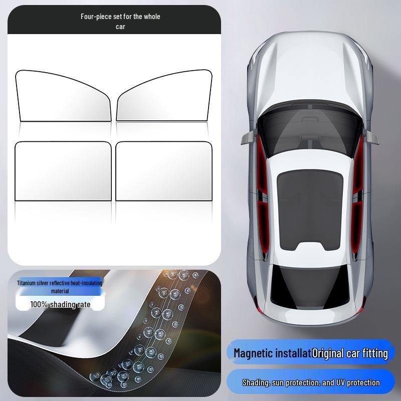Customizable Logo Car Sun Shade: Magnetic Heat Insulation & Privacy Curtain for Side Windows