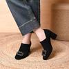 New Square-toed, Thick-heeled Women's Boots, Square-buckle Boots, Comfortable and Versatile Women's Shoes