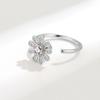 Adjustable Sunflower Spinner Ring With Zircon Anxiety Relief Stress Reducing Fashion Jewelry For Women And Men