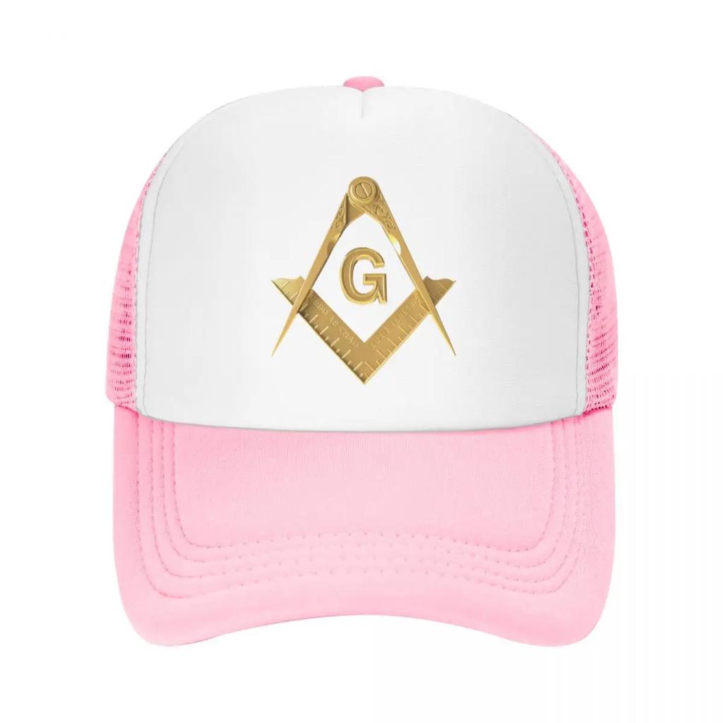 Custom Gold Freemason Logo Baseball Cap Women Unisex Breathable Masonic Mason Trucker Hat Streetwear Snapback Caps