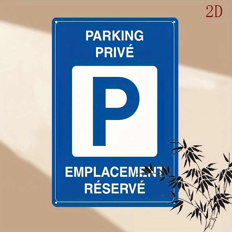 HD Metal Tin Sign Parking Priv Emplacement Rserv French Private Reserved Parking Metal Sign Warning Plaque for Outdoor Yard 20x30cm(7.8x11.8inch)