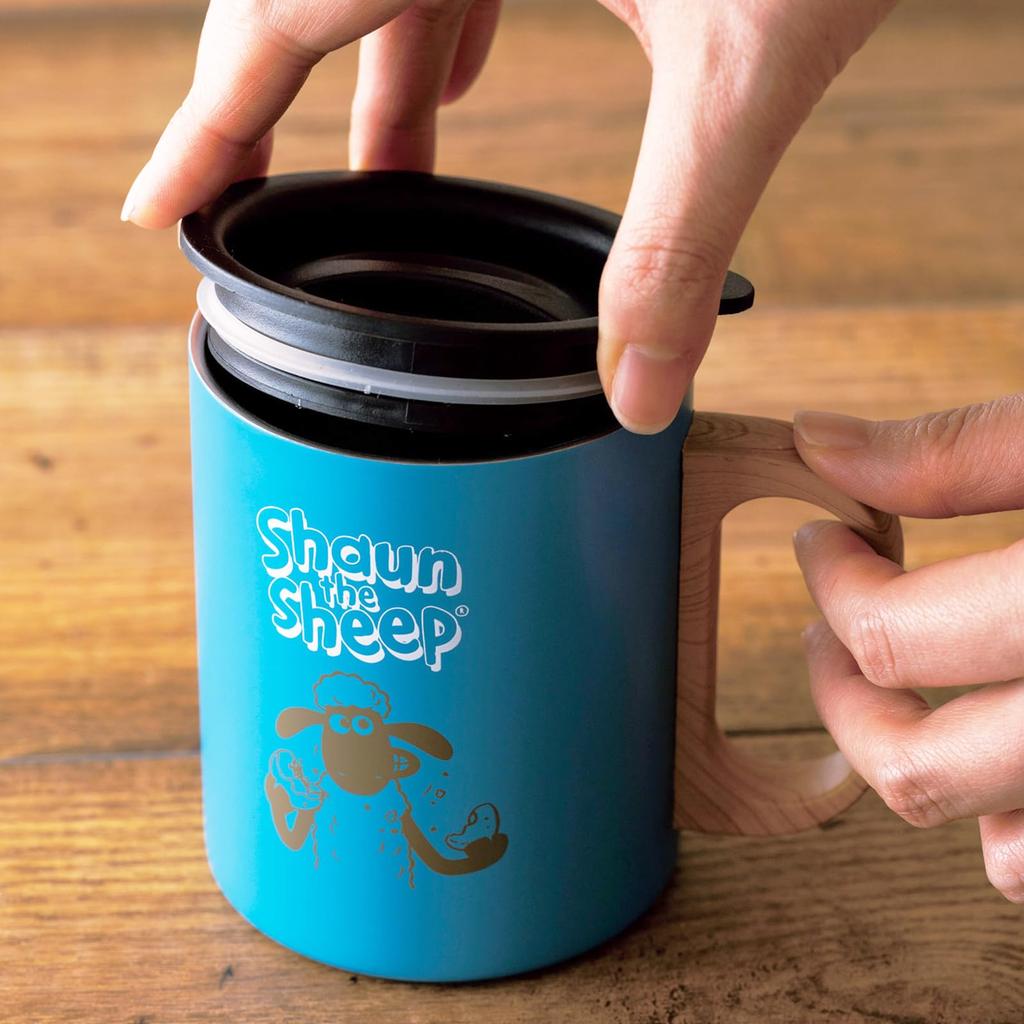 Shaun the Sheep" Stainless Steel Mug with Lid, Approx. 350ml, Diameter Approx. 8 X 10cm, Shaun & Bitzer, Silver, 246010