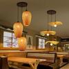 2025 Newest Bamboo Pendant Lamps Ceiling Lights Rattan Wicker Lustre Hand Knit Braiding Suspended Home Dining Braided Decor Hot