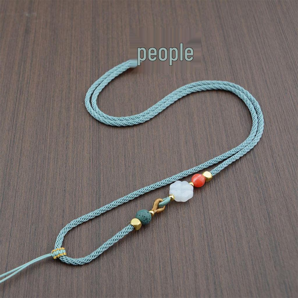 Adjustable Agate and Jade Pendant Necklace Chain for Men and Women