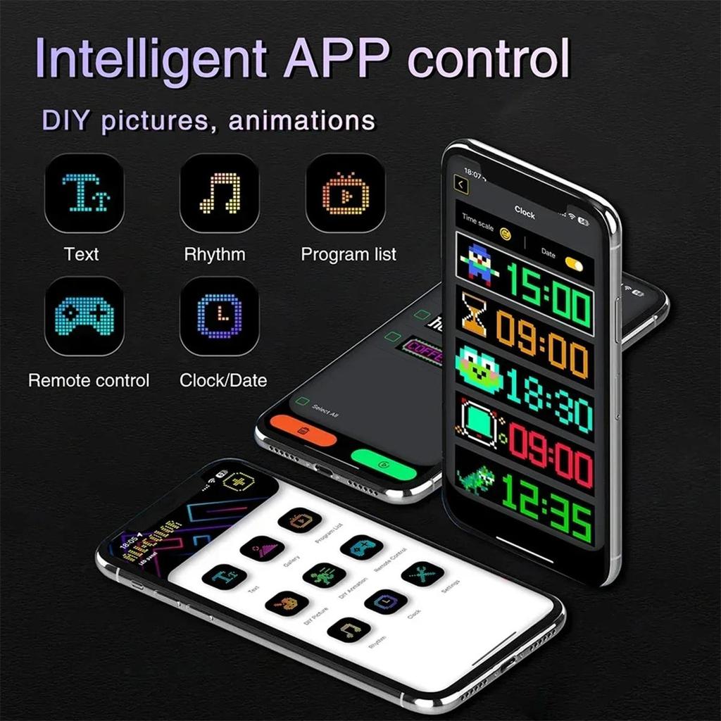 App Control Led Matrix Panel Smart Flexible Auto Indoor Bluetooth Programmable Diy Light Pixel Waterproof Strip Wall Car Display