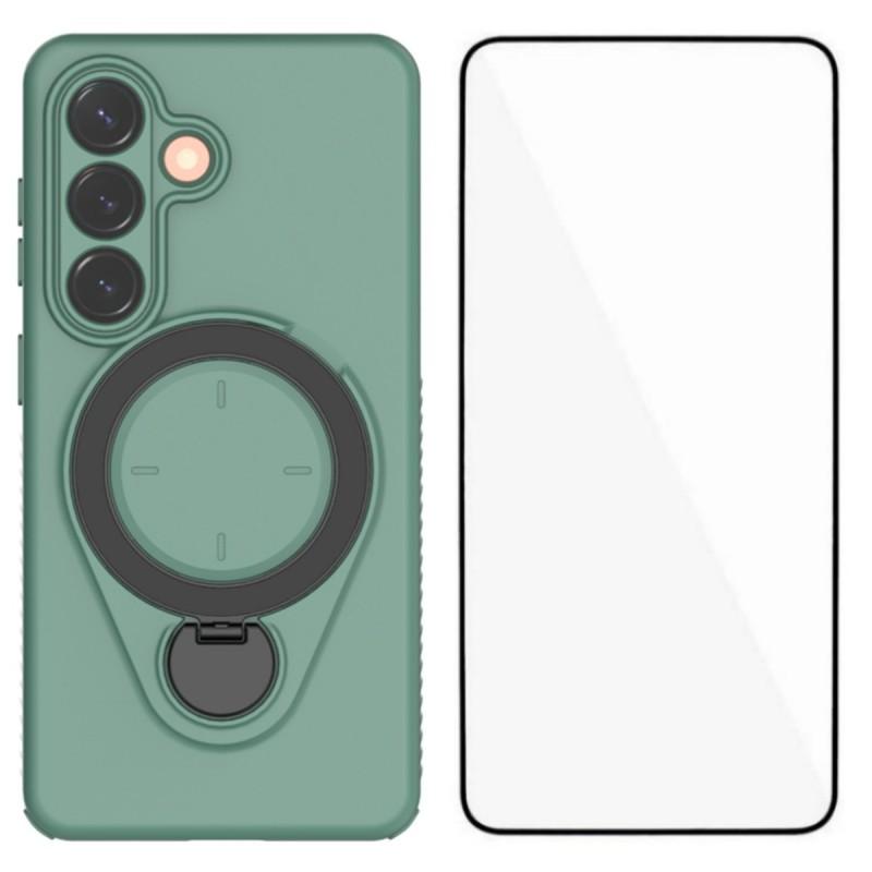 

For Samsung Galaxy S26+ Case with Tempered Glass WANLONFENG JH Series PC TPU Kickstand Phone Cover