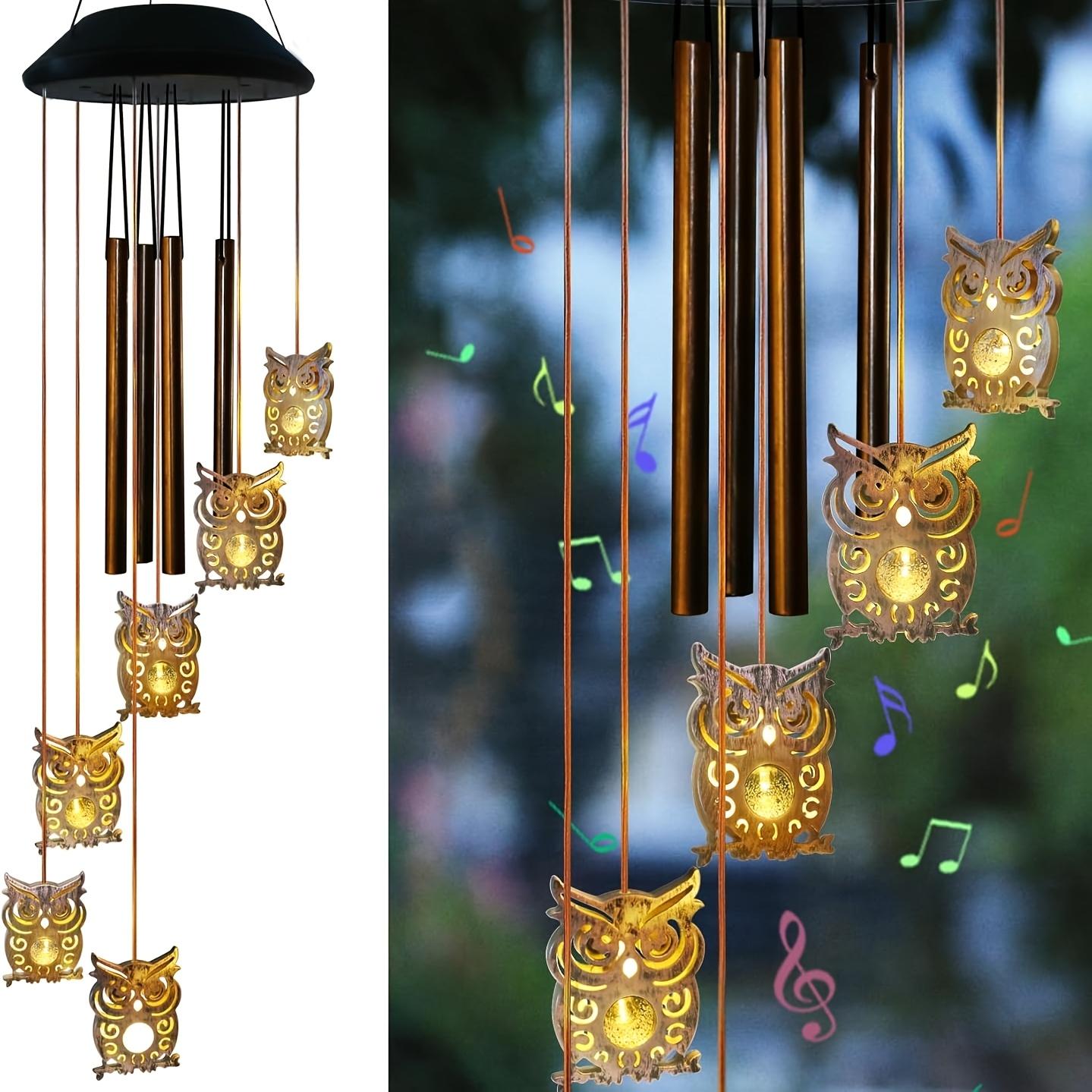 The outdoor solar wind chime features