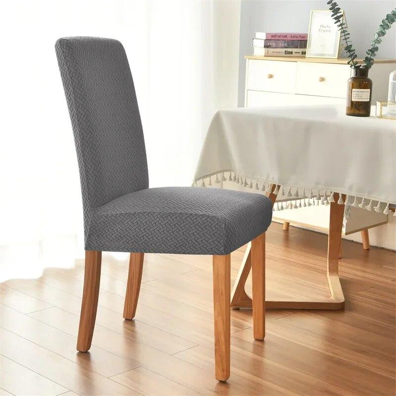 Elastic Dining Room Chair Cover Stretch Jacquard Universal Size Chairs Slipcovers for Dining Kitchen Wedding Banquet Removable